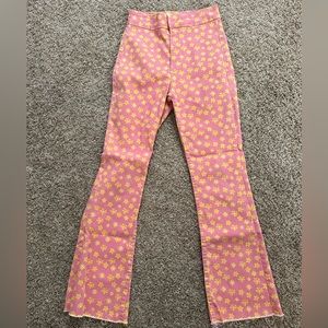 Zara pink and yellow flower pants!